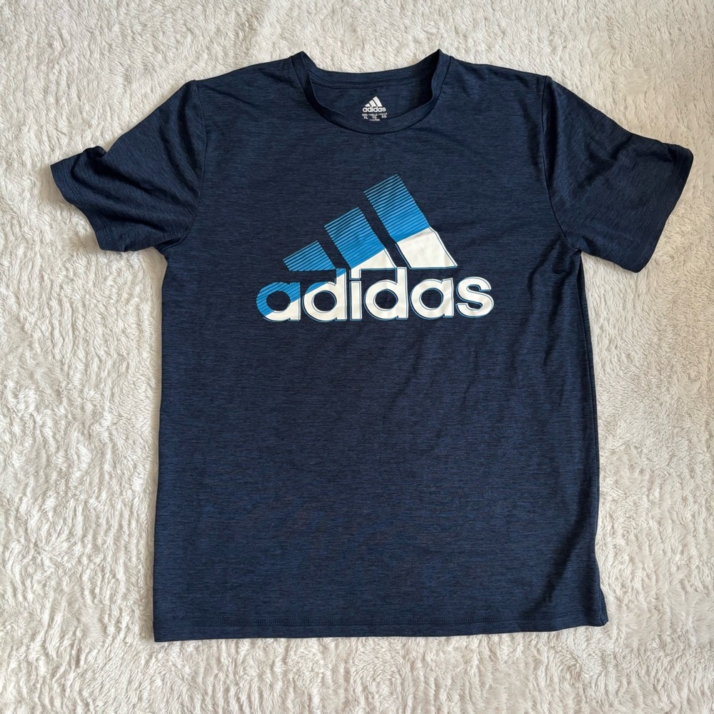 Adidas Boys Dark Blue Tee with Logo
